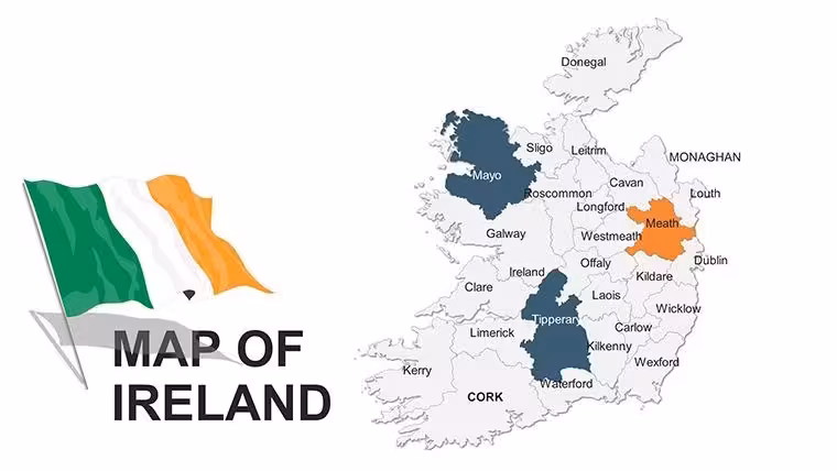 Ireland Editable Keynote Maps Template: Navigating Emerald Isle Insights