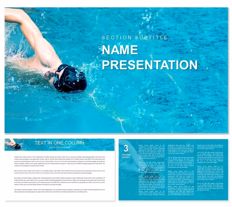 Swimmer Pool PowerPoint Template for Presentation