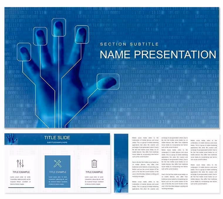 "Biometric Scanner PowerPoint Template: Scan into Secure, Sleek Presentations"