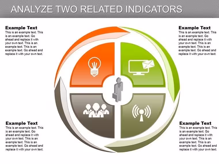 Analyze Two Related Indicators PowerPoint Charts Template: Dual Data Mastery