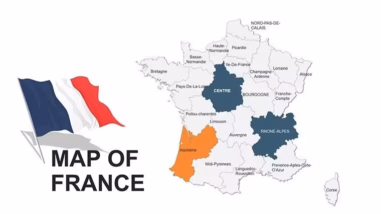 France Editable Maps Template: 44 Pro Slides