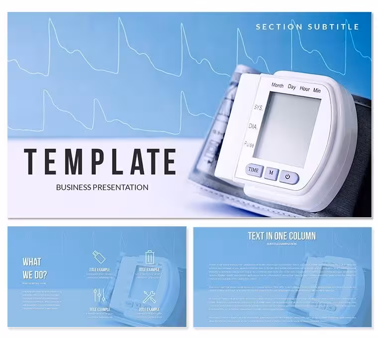 Automatic Digital Blood Pressure PowerPoint Template: Medicine Presentation