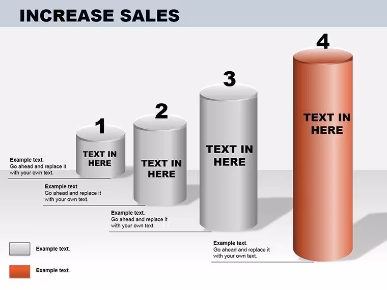 3D Columnar Increase Sales PowerPoint Diagrams Template: Download PPTX