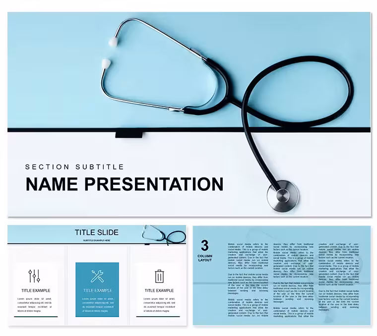 Stethoscope Medical Template PowerPoint presentation