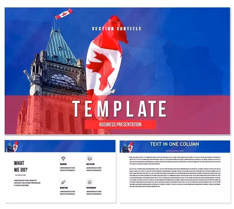 Canada: immigration, life, work, learning - PowerPoint Presentation Template