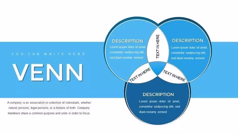 Professional Venn Diagram PowerPoint Template | Editable Charts for Business Presentations