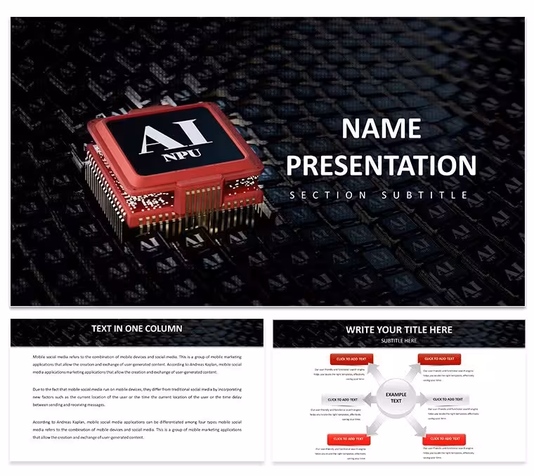 NPU Processor Tech PowerPoint Template for Advanced Computing