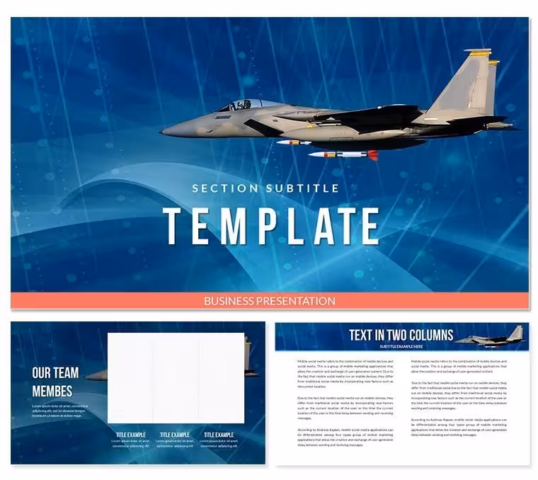 Airplane with Missiles PowerPoint template Presentation