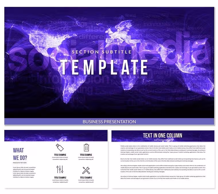 Social Media World PowerPoint Template - Background Presentation