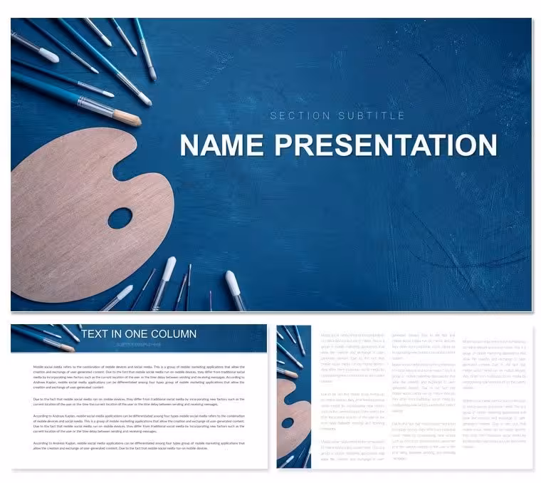 Paint Sets: Art and Hobby PowerPoint Template: Splash of Creative Expression