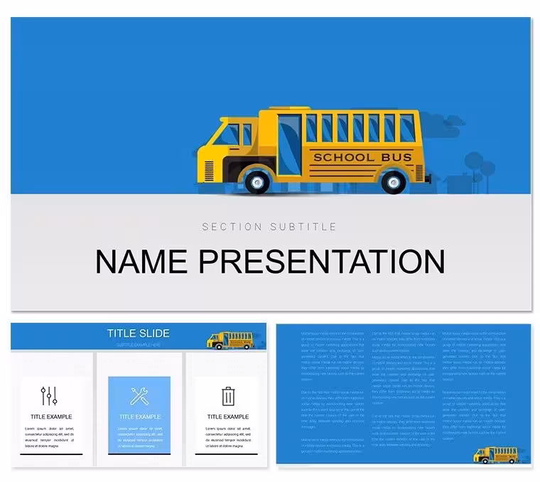 School Bus PowerPoint Template: Drive Home Educational Insights