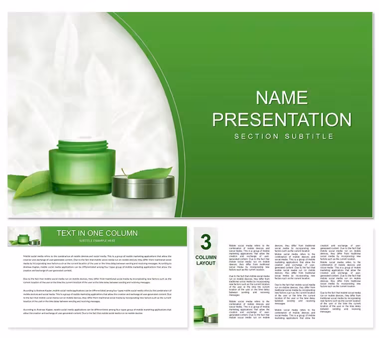 Tea Tree Antiseptic Cream PowerPoint template, Background Presentation