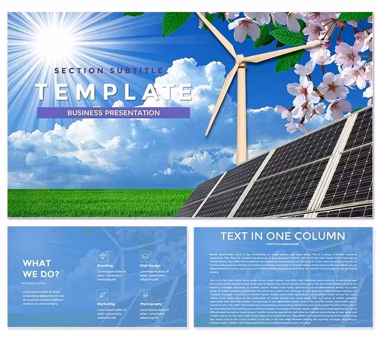 Solar panels, inverters Presentation Templates