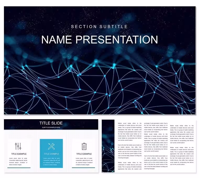 Luminescent Filaments PowerPoint Template: Glow Up Your Abstract Narratives