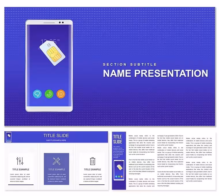 Sim Card Smartphone PowerPoint template