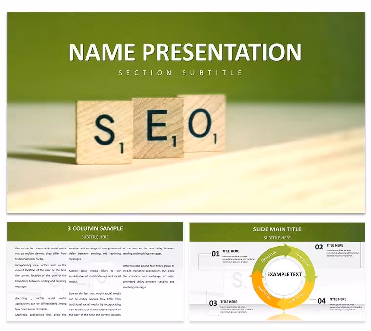 SEO Marketing PowerPoint Template - 28 Editable Diagrams | Instant Download