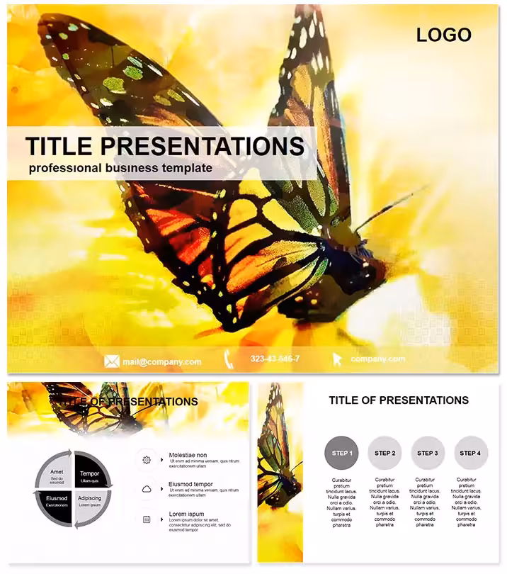 Elegant Butterfly Fly PPT Template