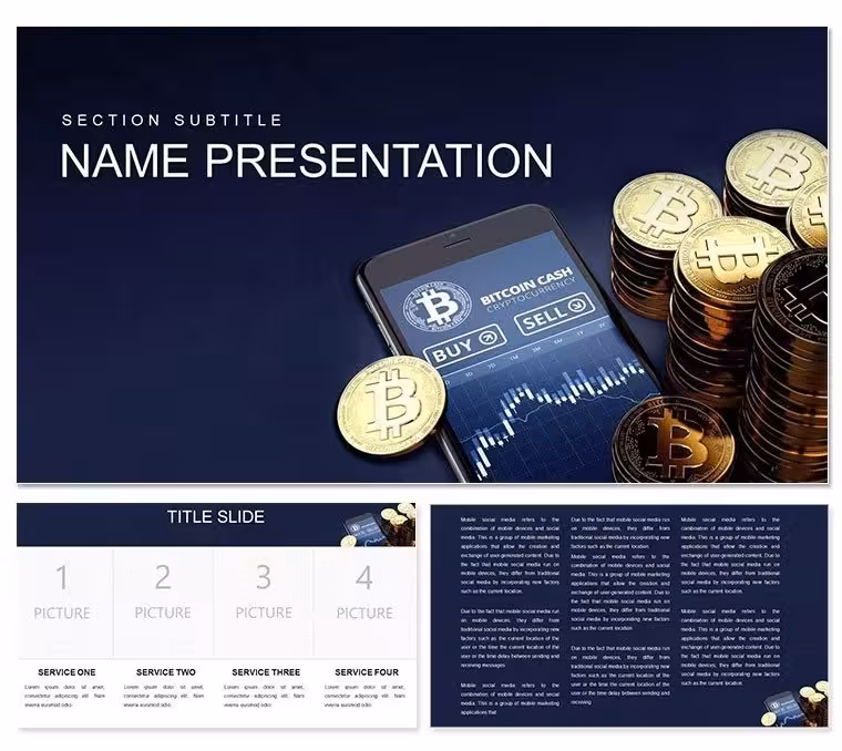 Bitcoin Virtual Exchange PowerPoint Template: Visualize Crypto Momentum