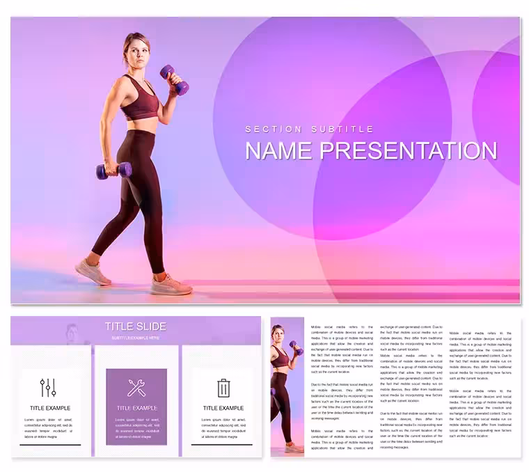 Weight Loss Fitness Exercises PowerPoint template