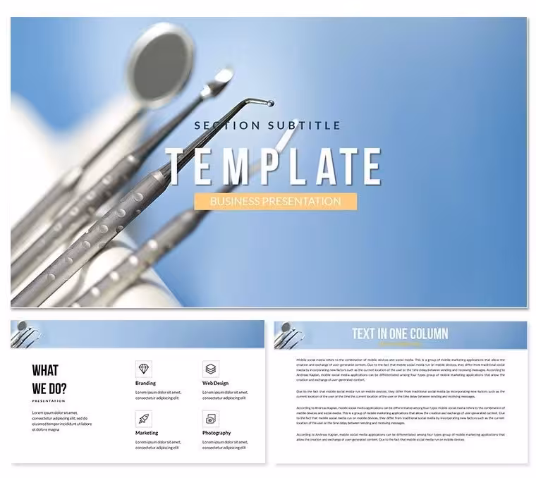 Dentistry: Dental instruments PowerPoint Presentation Templates