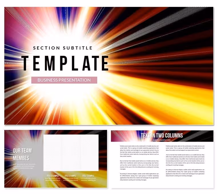 Abstract Divergent Rays PowerPoint Template: Presentation