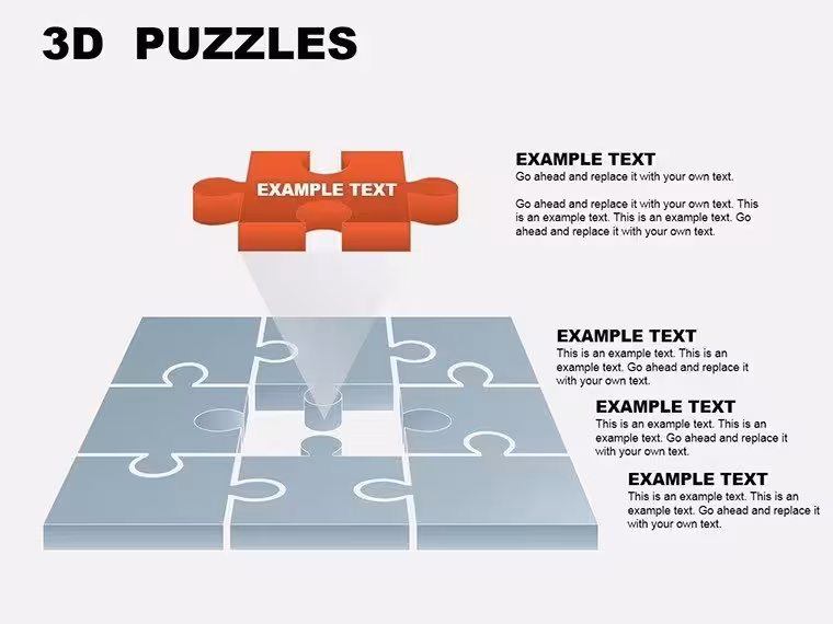 Professional 3D Puzzle Charts PowerPoint Template