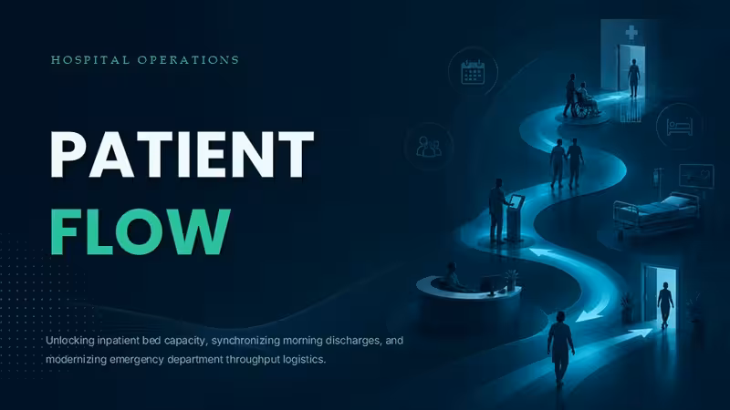 Hospital Operations Patient Flow PowerPoint Template with Editable Charts