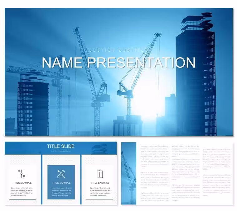 Urban Buildings Construction PowerPoint Template: Build Narratives That Last