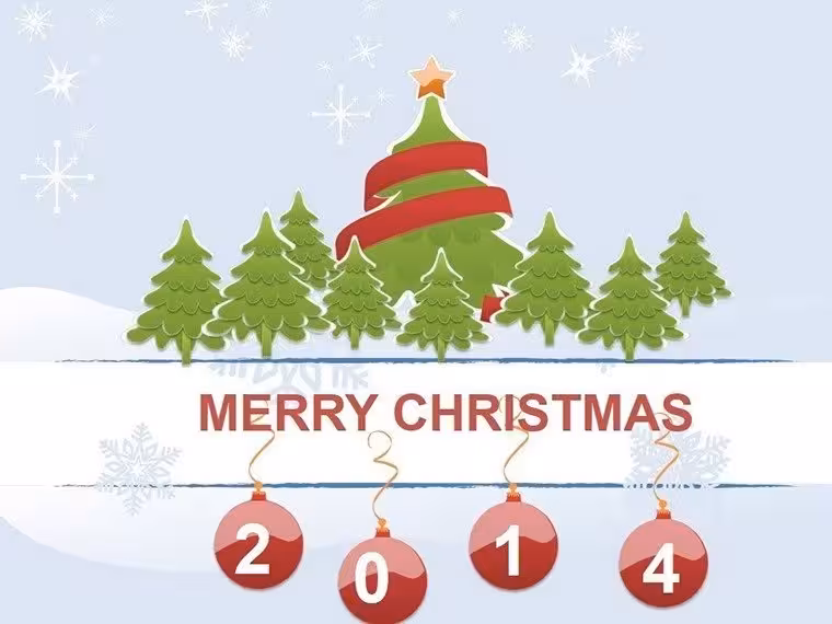 Celebrate Data: Happy New Year and Christmas PowerPoint Charts Template