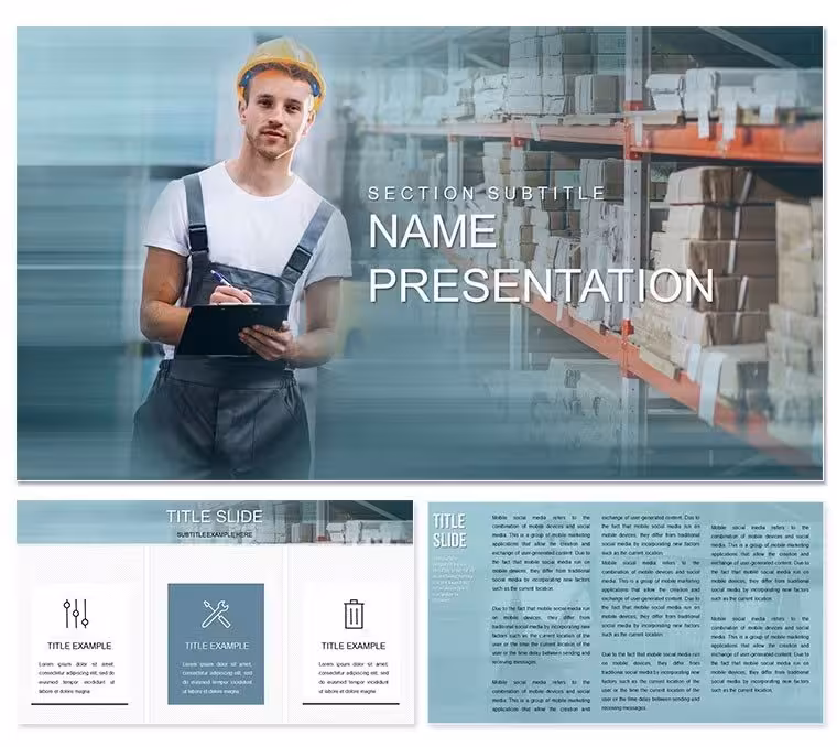Warehouse Delivery Worker PowerPoint Template Essentials