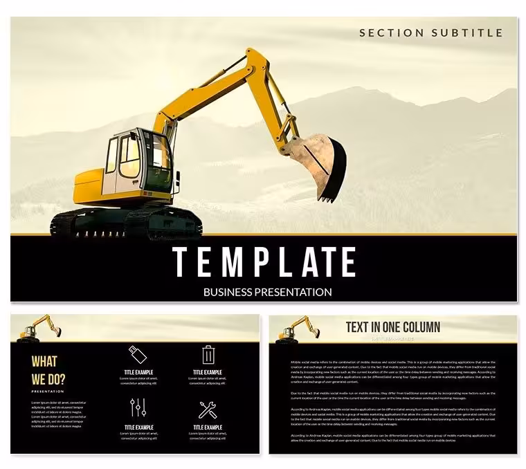 Hydraulic Excavator PowerPoint templates