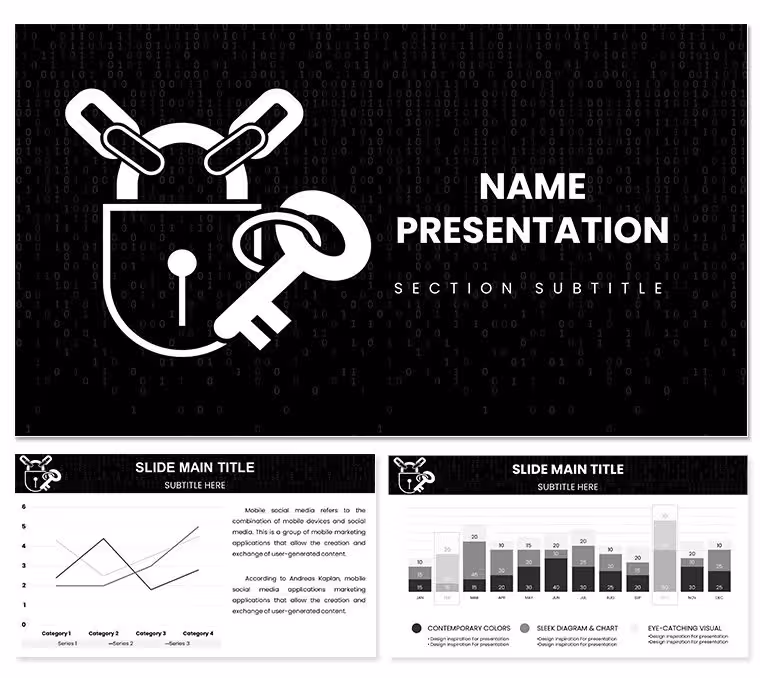 Background Information Security Code PowerPoint Template: Fortify Your Cyber Narratives