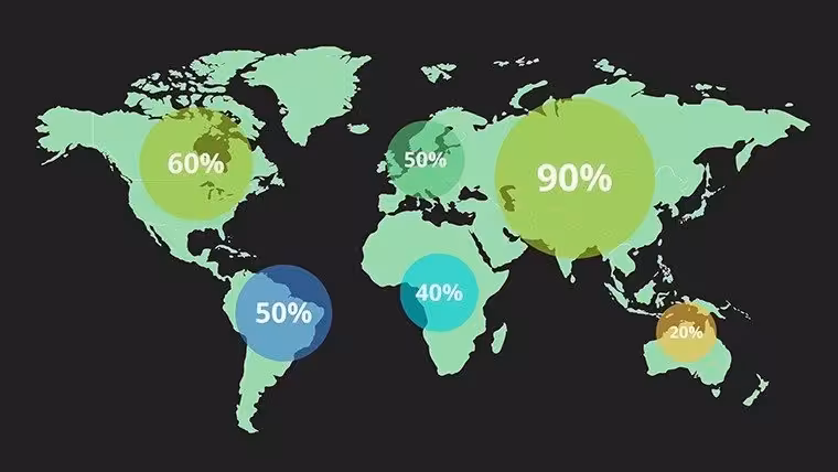 Choice Widescreen Maps of World for PowerPoint presentation