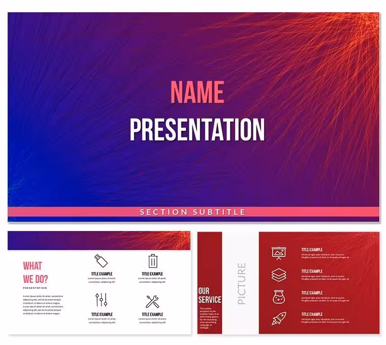 Abstract Fiery Wool PowerPoint Template for Presentation