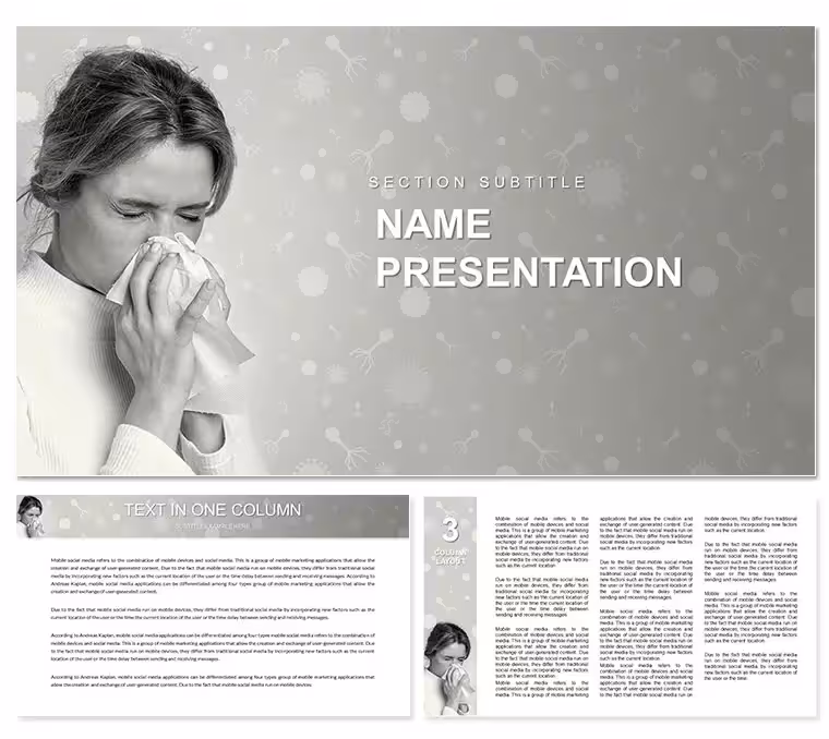 Healthy Presentation: Common Cold Virus PowerPoint Template Design