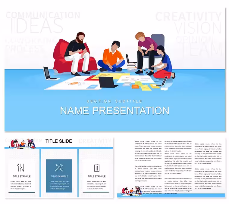 Communication Ideas, Creative Visions PowerPoint template