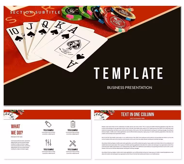 Winning at the Blackjack Table PowerPoint template