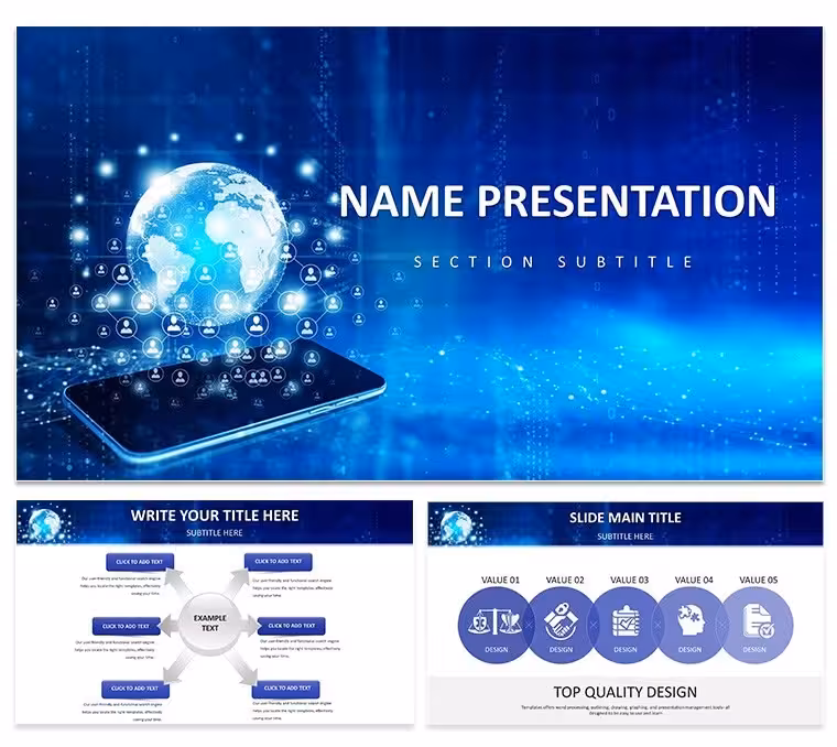 Global Connectivity PowerPoint Template: Weave Your World into Slides