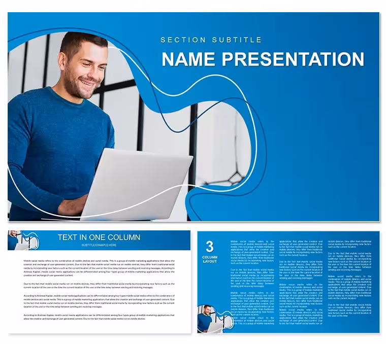 Work Home Online Jobs, Employment PowerPoint template