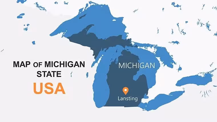 Michigan County Maps Template for Keynote Mastery