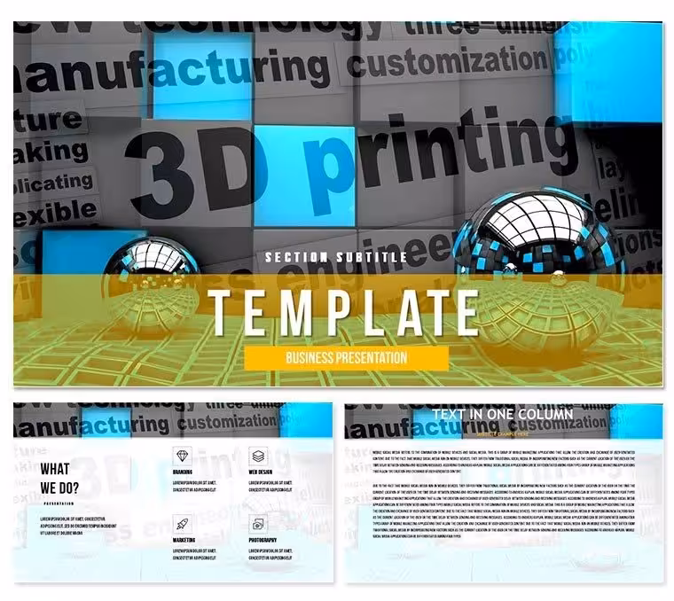 3D models Printing PowerPoint template