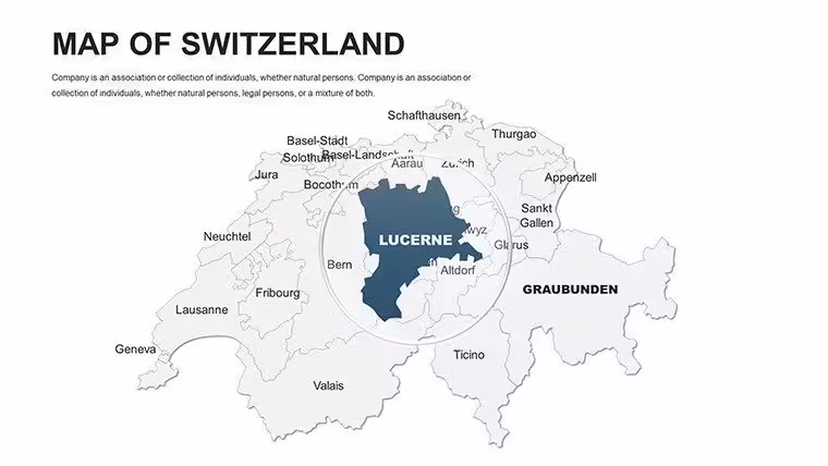 Map of Switzerland in PowerPoint