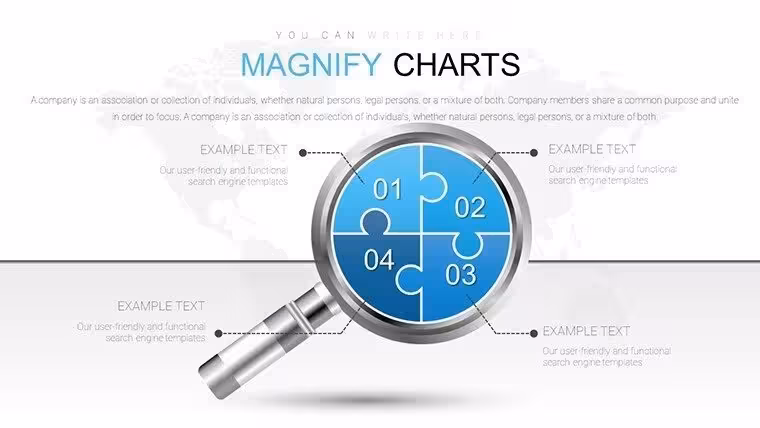 Analysis Magnifying Glass PowerPoint Charts Template