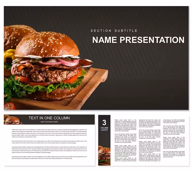 Hamburger Recipe PowerPoint template