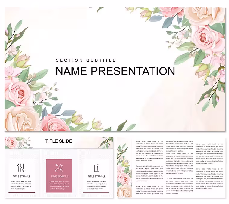 Congratulation Flowers Background PowerPoint Template: Bloom into Memorable Moments