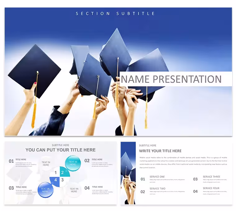 Graduation Ceremony PowerPoint Template: Cap and Gown Glory
