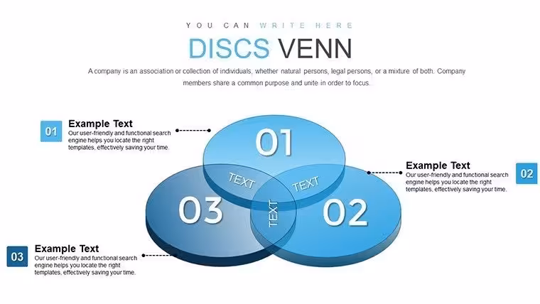 3D Venn PowerPoint Charts Template: Visualize Relationships Dynamically