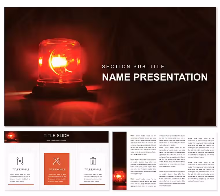 Alarm: Security and Warning PowerPoint Template: Safeguard Narratives with Vigilance