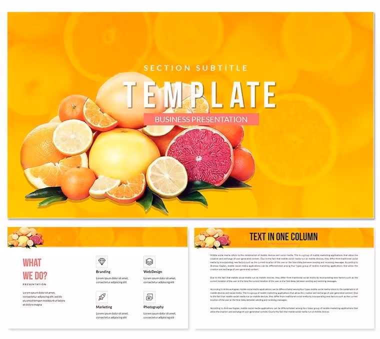 Diet Fruits PowerPoint template