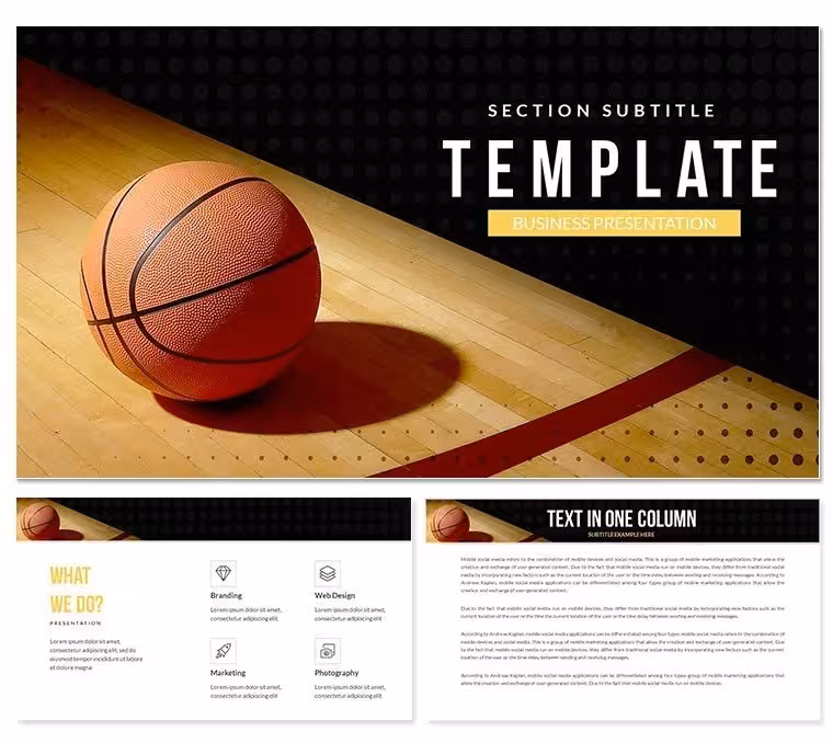 Game with Our Basketball PowerPoint Template: Presentation